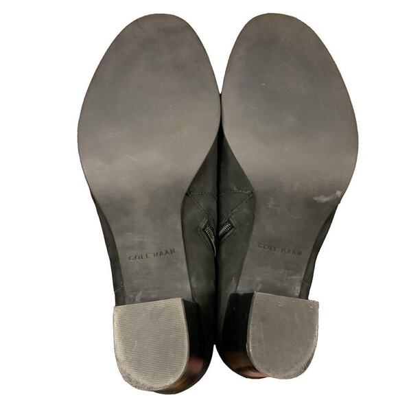 Cole Haan Womens Rhinecliff chunky Ankle Boots 9B  Black leather boot Block Heel - Picture 8 of 12